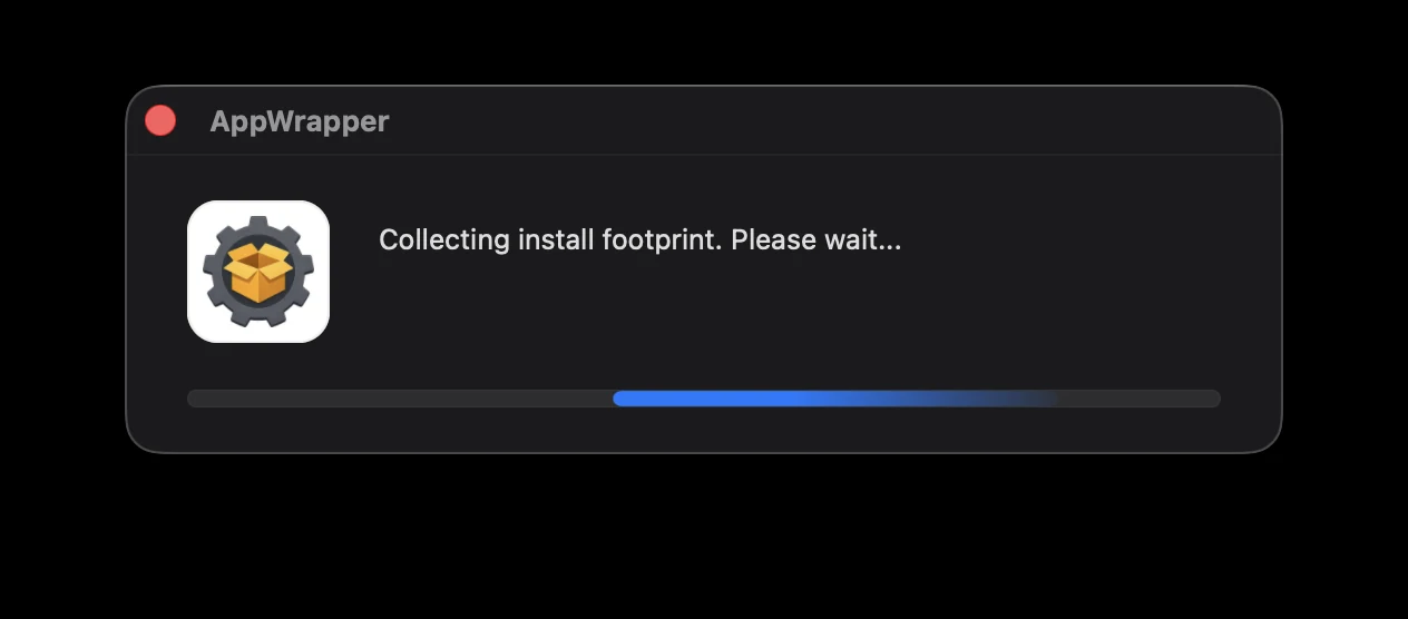 AppWrapper collecting an install footprint