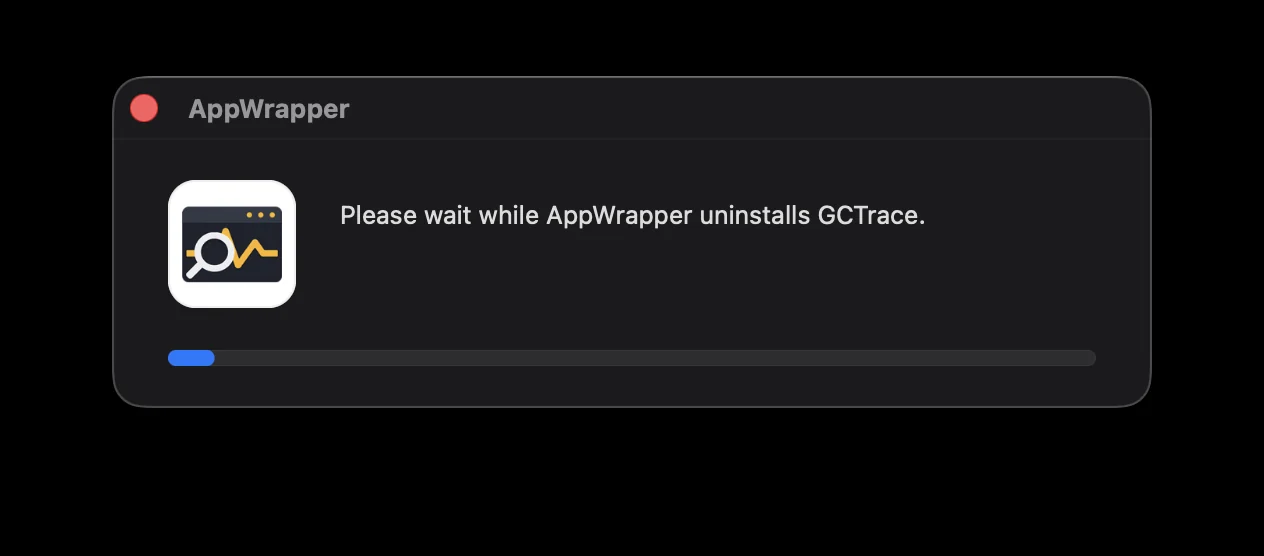 AppWrapper uninstall progress state